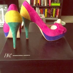 I•N•C International Concepts Neon Multi Suede Pump